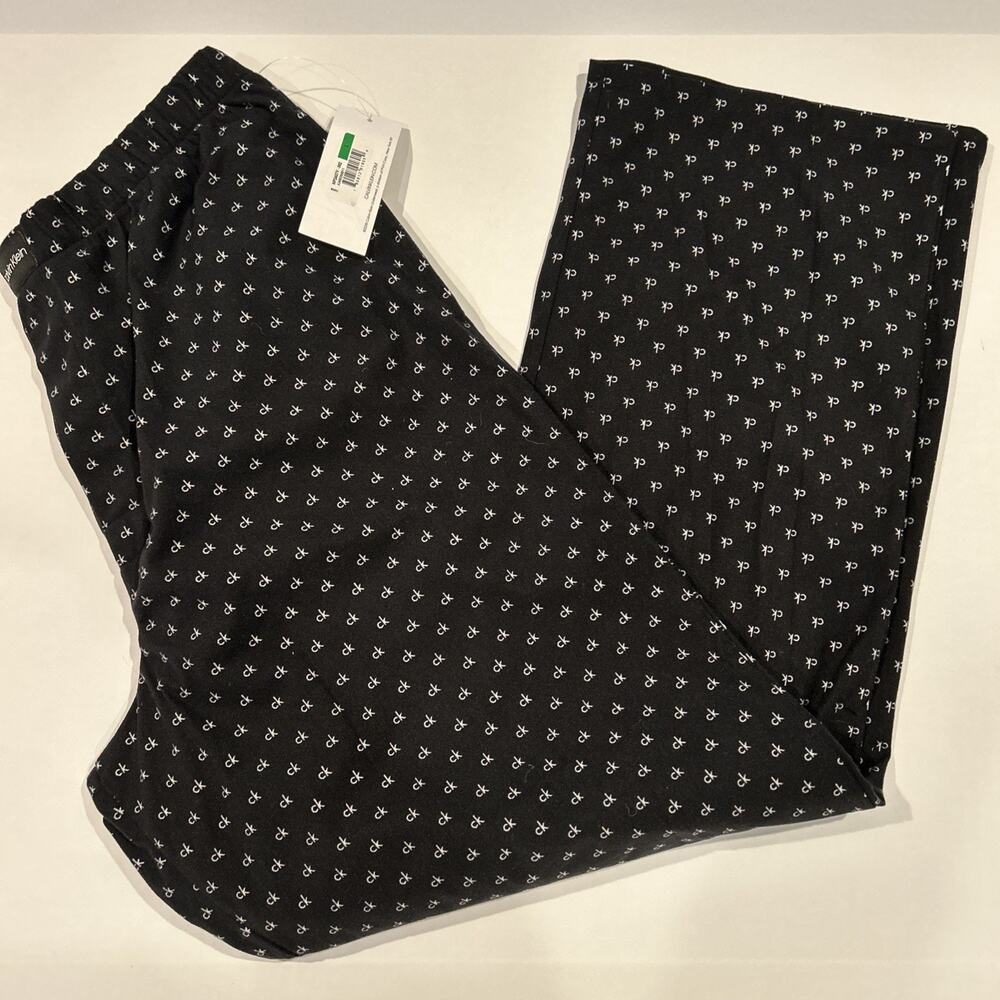 NWT NEW Mens Sz Lg. Soft Stretchy All Over LOGO Lounge Sleep Pants CALVIN KLEIN